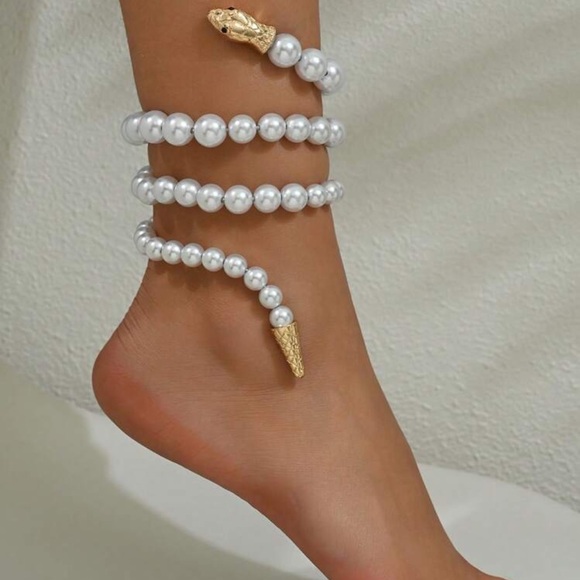 Rebellious Rose Jewelry - 1pc Metallic Coiled Snake Anklet